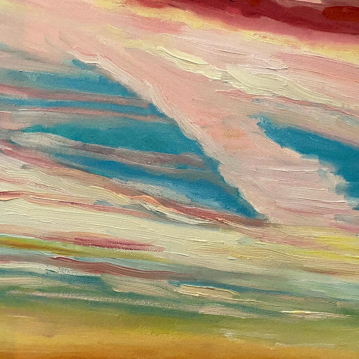 Atardecer en Falmouth y puerto de St Ives, Conjunto de 2, Original, Paisaje en venta 9