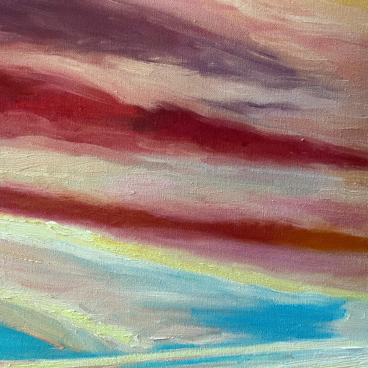 Atardecer en Falmouth y puerto de St Ives, Conjunto de 2, Original, Paisaje en venta 2