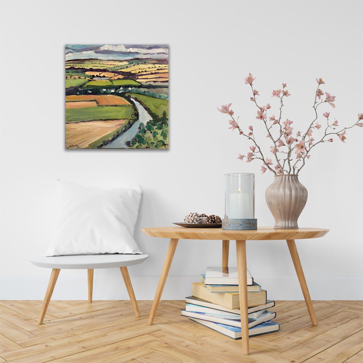 De Goodrich, Peinture originale, Paysage, Champ, Nature - Contemporain Painting par Eleanor Woolley