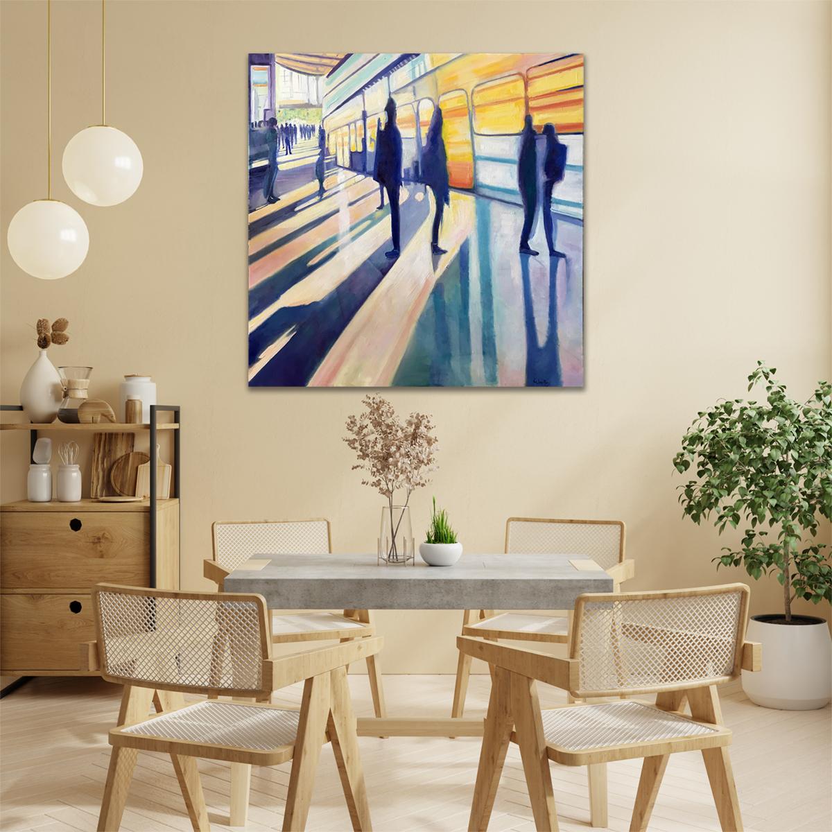 High Speed 1, peinture originale, paysage, personnes, personnage, ombre en vente 1