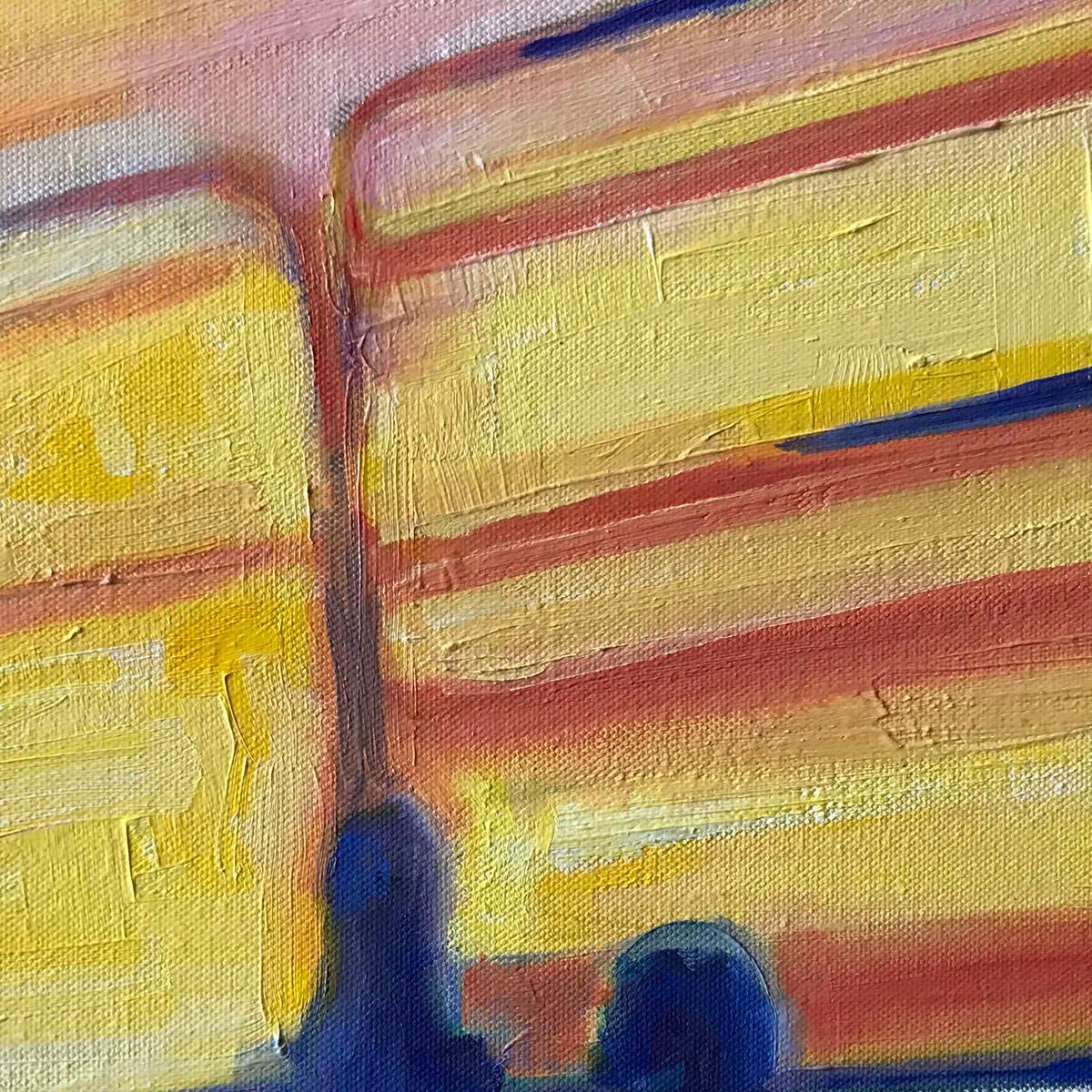 High Speed 1, peinture originale, paysage, personnes, personnage, ombre en vente 2