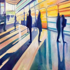 Alta velocità 1, Pittura originale, Paesaggio, Persone, Figura, Ombra