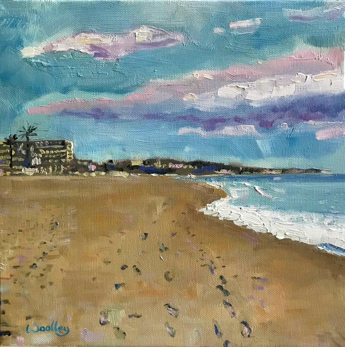 Eleanor Woolley Landscape Painting - La Cala Beach, Spain, Original painting, Landscape, Seascape, Beach 