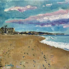 Plage de La Calas, Espagne, peinture originale, paysage, paysage marin, plage 