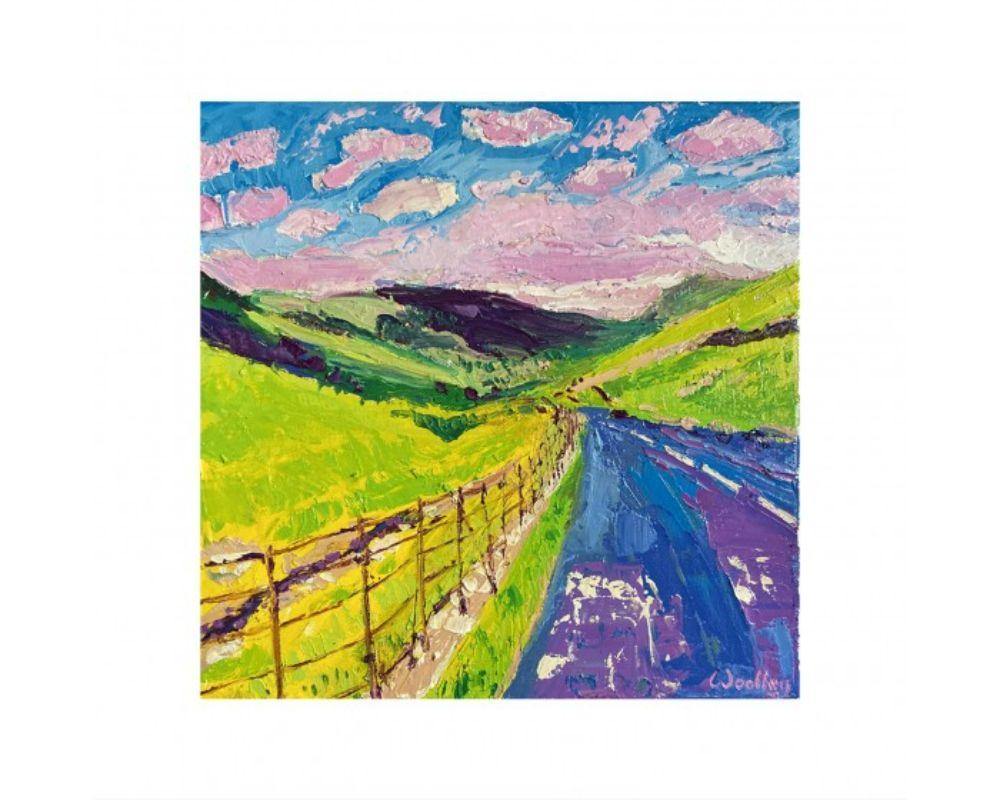 Lake District Drive, Eleanor Woolley, Landscape Painting, Happy Art, Northumbria For Sale 2