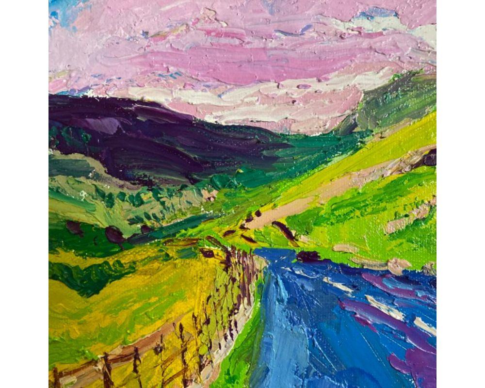 Peinture de paysage, Happy Art, Northumbria, Eleanor Woolley, Lake District Drive en vente 5