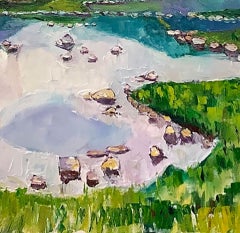 Loch Ba, Eleanor Woolley, Originalgemälde, Landschafts-Wolken-Kunstwerk, erschwinglich