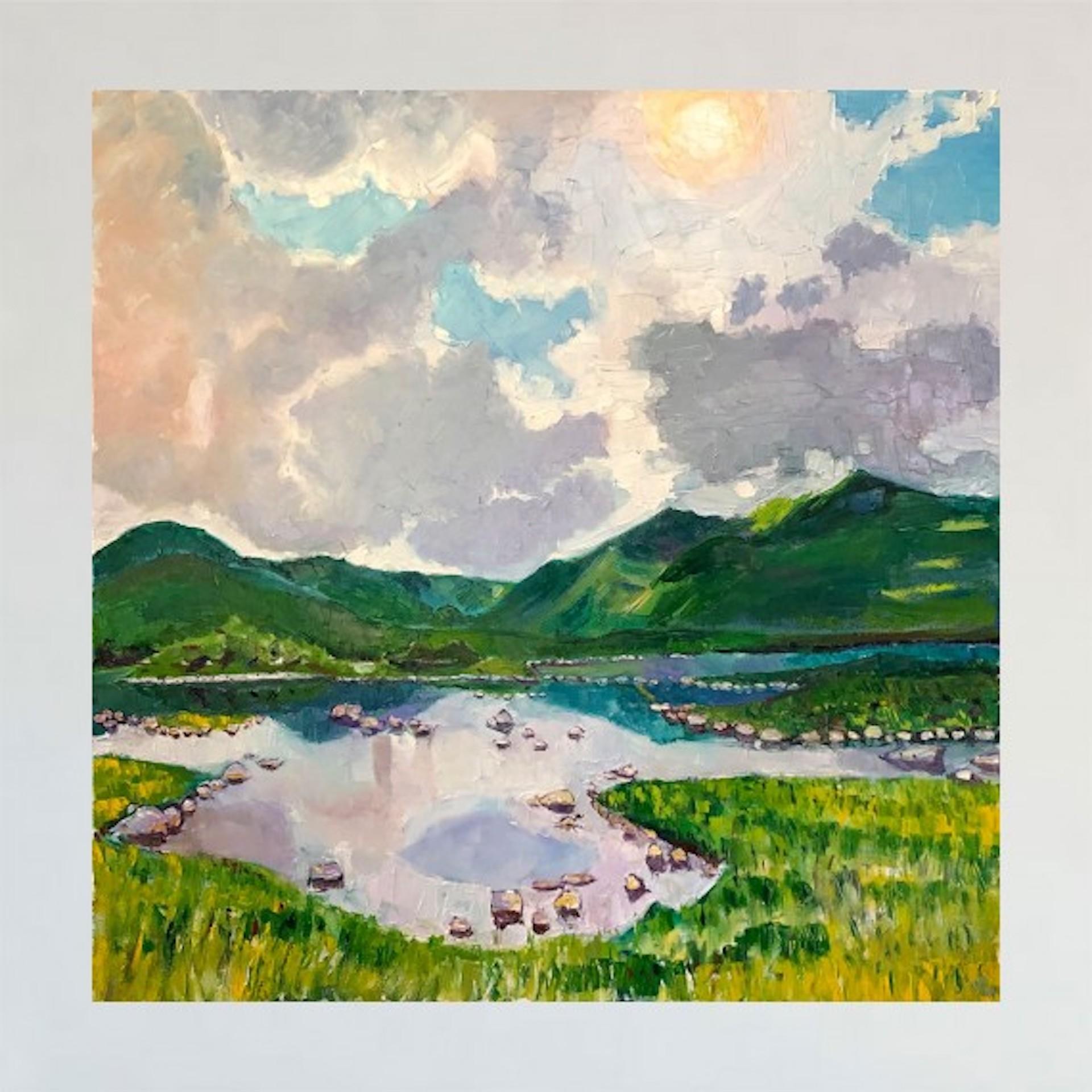 Loch Ba, Eleanor Woolley, Original Painting, Landscape Sky Artwork, Affordable For Sale 3