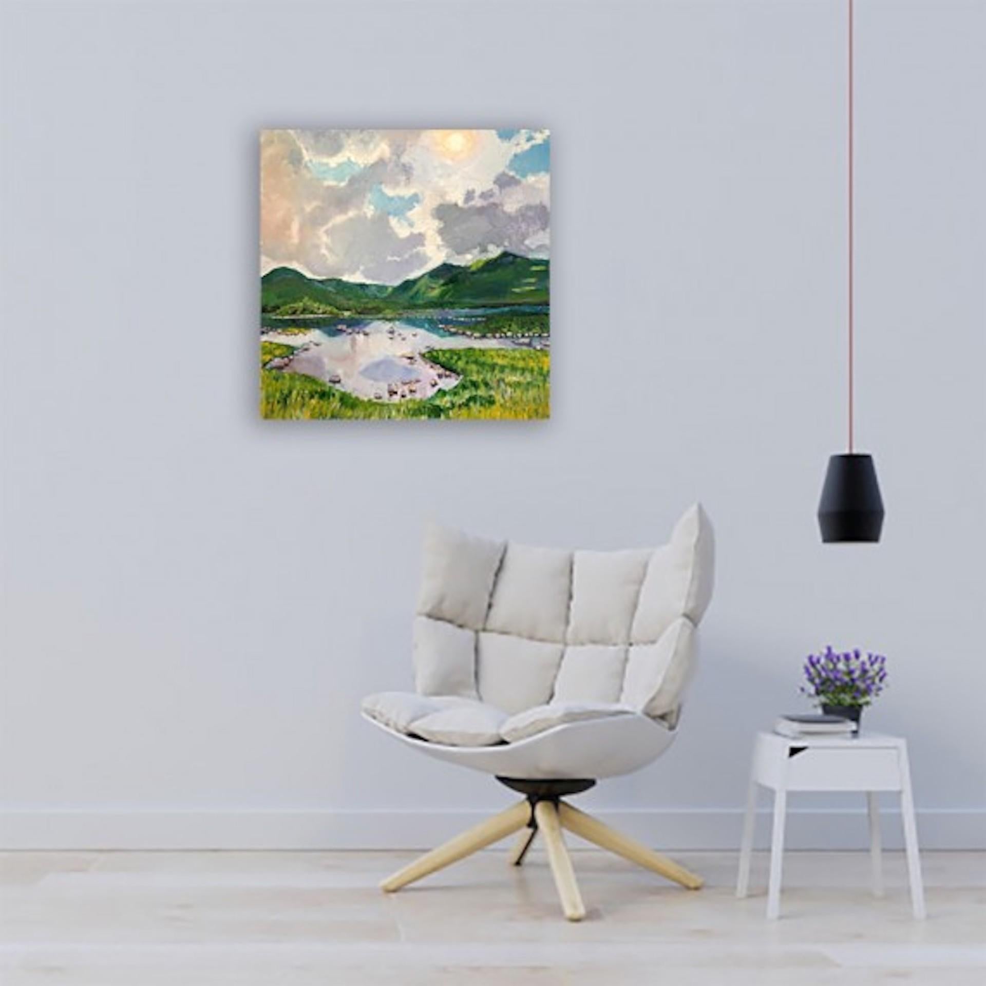 Loch Ba, Eleanor Woolley, Original Painting, Landscape Sky Artwork, Affordable For Sale 4