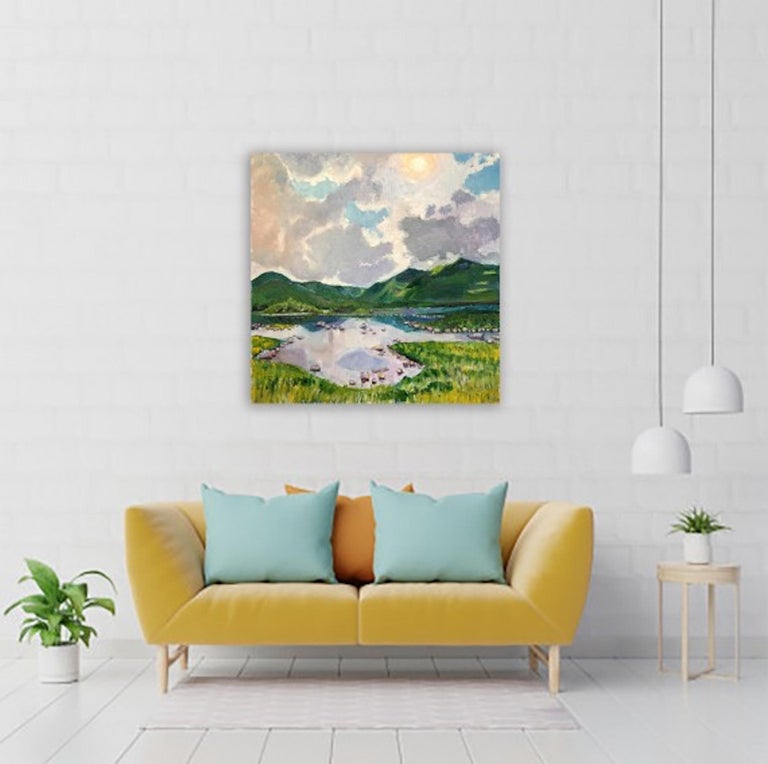 Loch Ba, Eleanor Woolley, Original Painting, Landscape Sky Artwork, Affordable For Sale 7