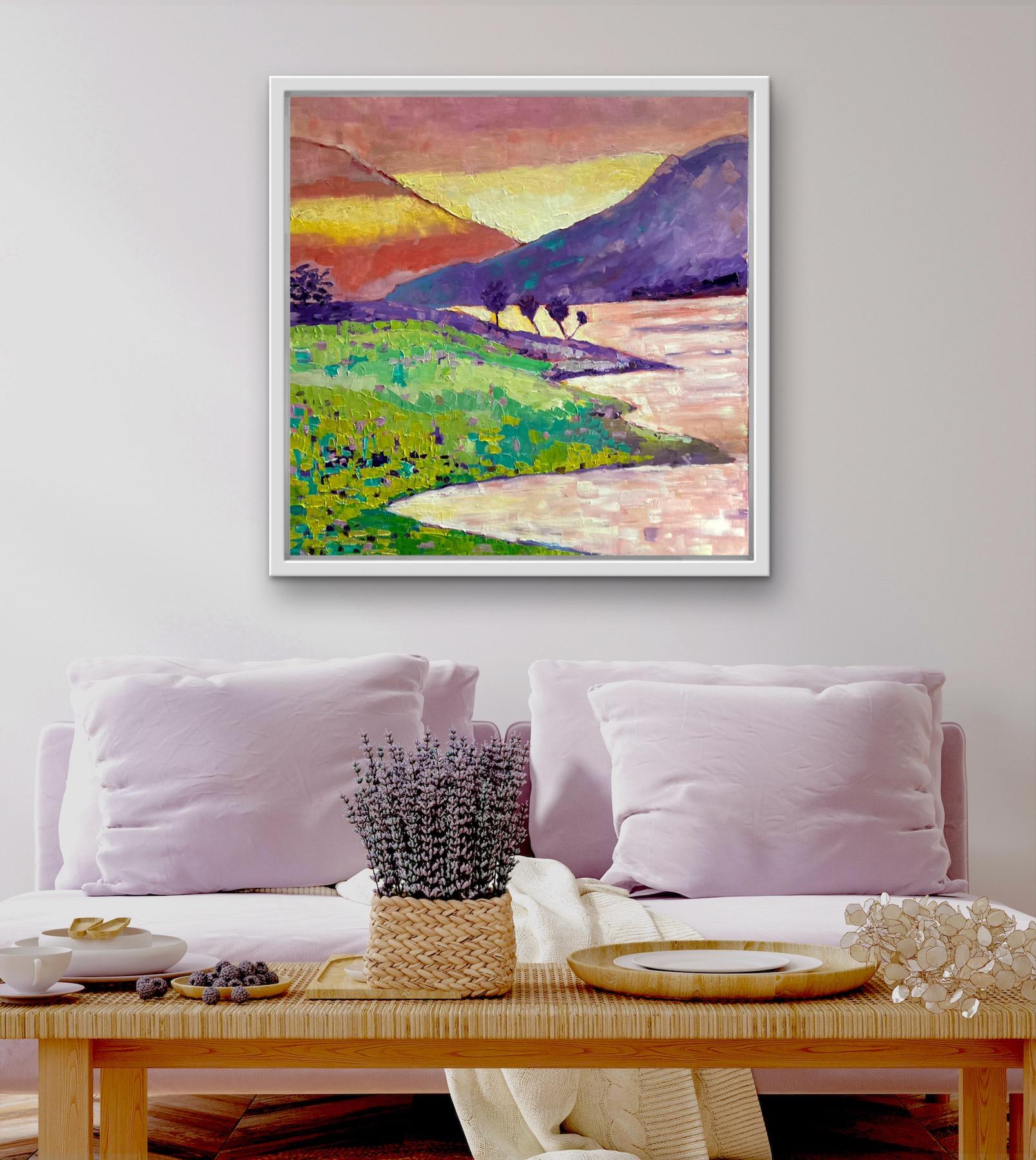 Loch Levan, paysages, art à prix abordable, peinture originale, art d'Écosse en vente 7