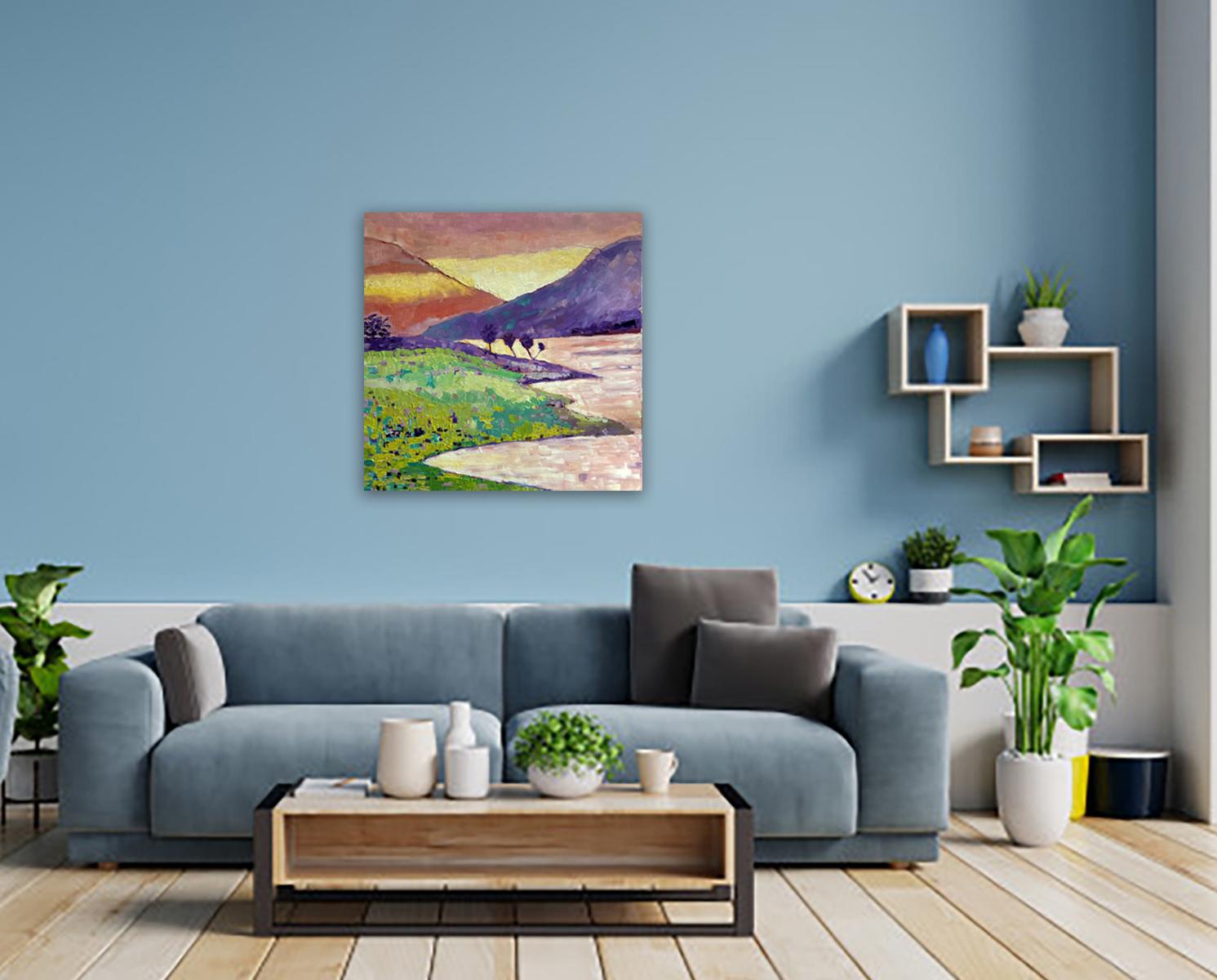 Loch Levan, paysages, art à prix abordable, peinture originale, art d'Écosse en vente 2
