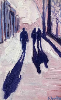 Long Winter Shadows 3, original painting, still-life, landscape, affordable art