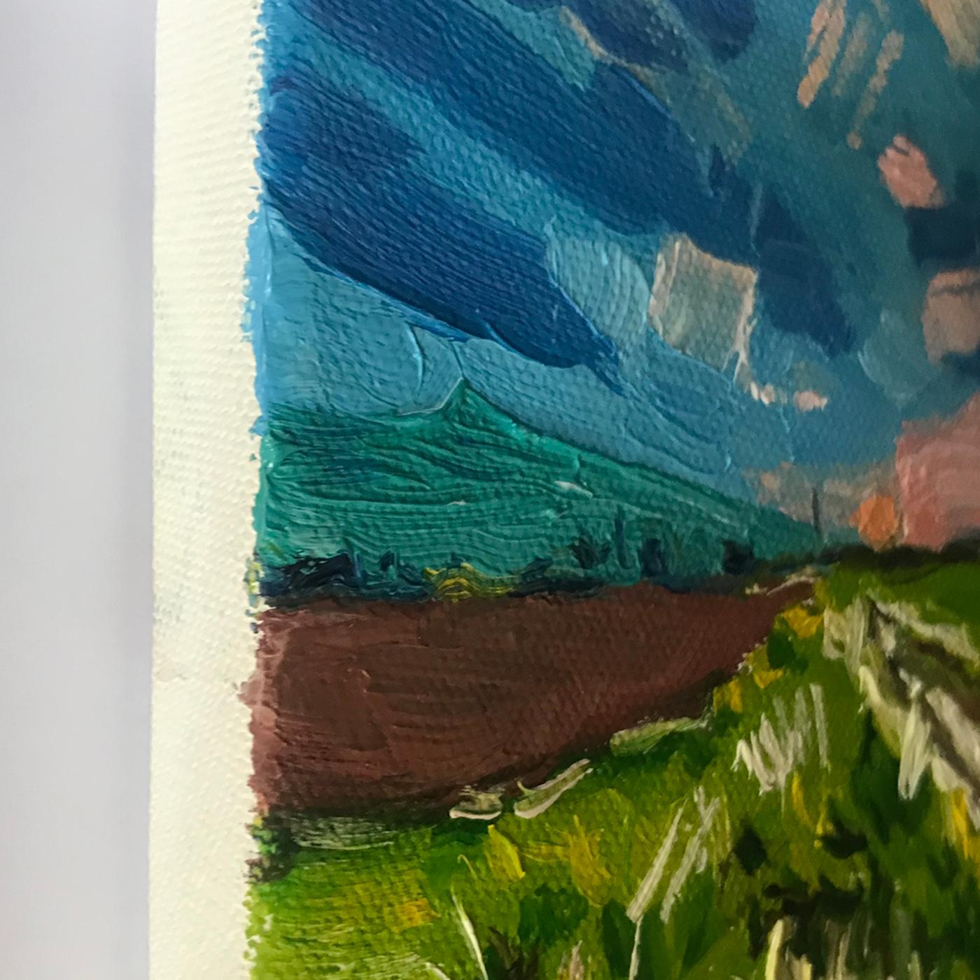 Mayhill Landscape & The Pennine Way, Set of 2, Diptych, original, landscape - Expressionist Painting by Eleanor Woolley