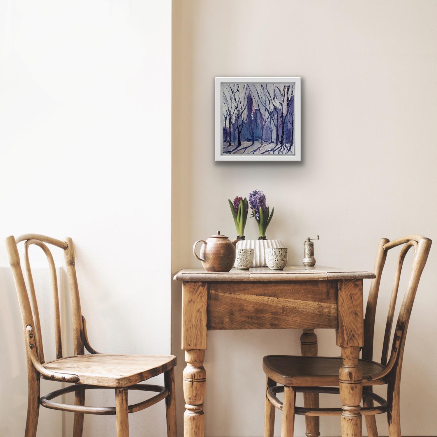 New York Shadows with Oil Paint on Canvas, Painting by Eleanor Woolley 1