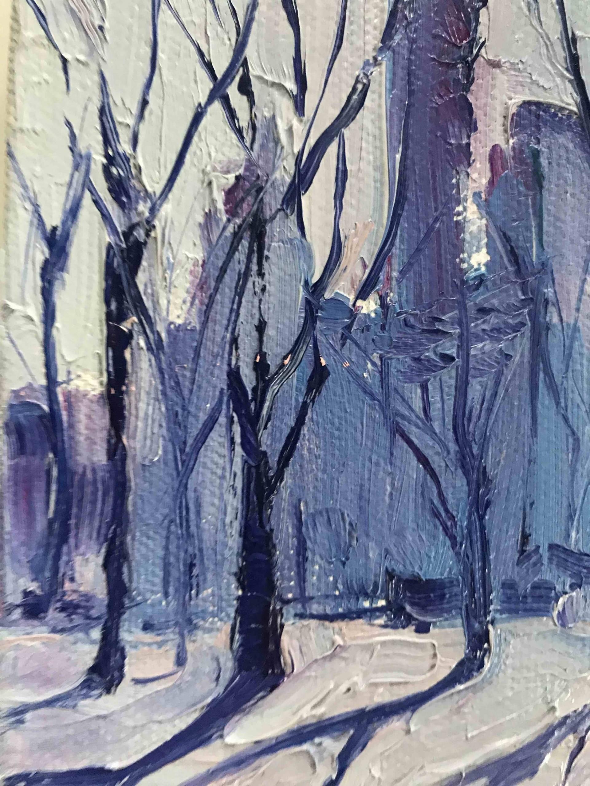 New York Shadows with Oil Paint on Canvas, Painting by Eleanor Woolley For Sale 5
