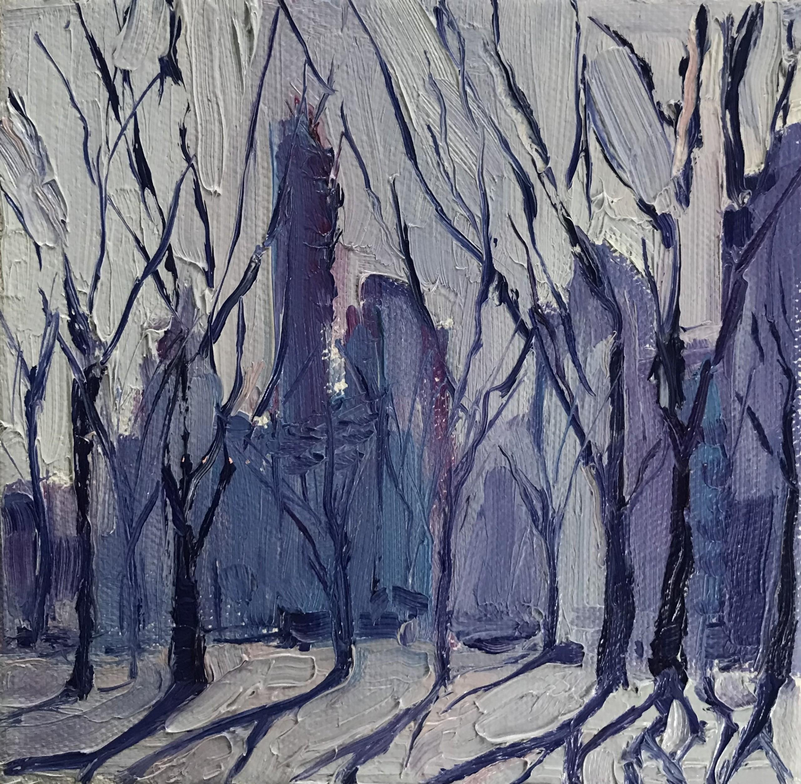 New York Shadows by Eleanor Woolley [2022]

New York Shadows by Eleanor Woolley is an original cityscape painting on canvas. This scene depicts New York's rising buildings through gaps in trees in the purple- blue, dying winter light.

Additional