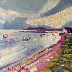 Newport Boats, Original painting, Landscape, Boats, Sea