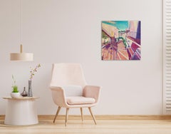 Ombre di piante Mijas, arte del paesaggio in stile impressionista, pittura di strada spagnola