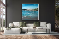 Polzeath Beach, Cornwall, Original painting, Oil on canvas, Coastal art, Beach