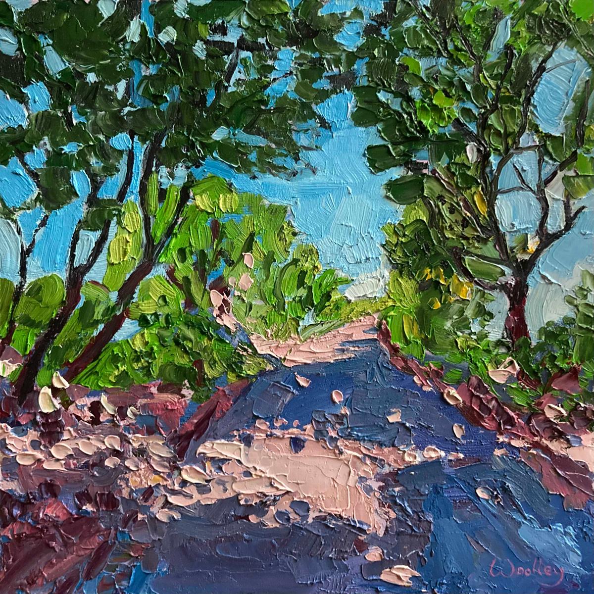 Abstract Painting de Eleanor Woolley - Polzeath Drive, Pintura de Cornualles, Arte de Cornualles, Pintura Primavera Verano