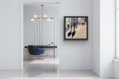 Promenade Shadows, Figurative Painting, Cityscape Painting, Cotswolds Art