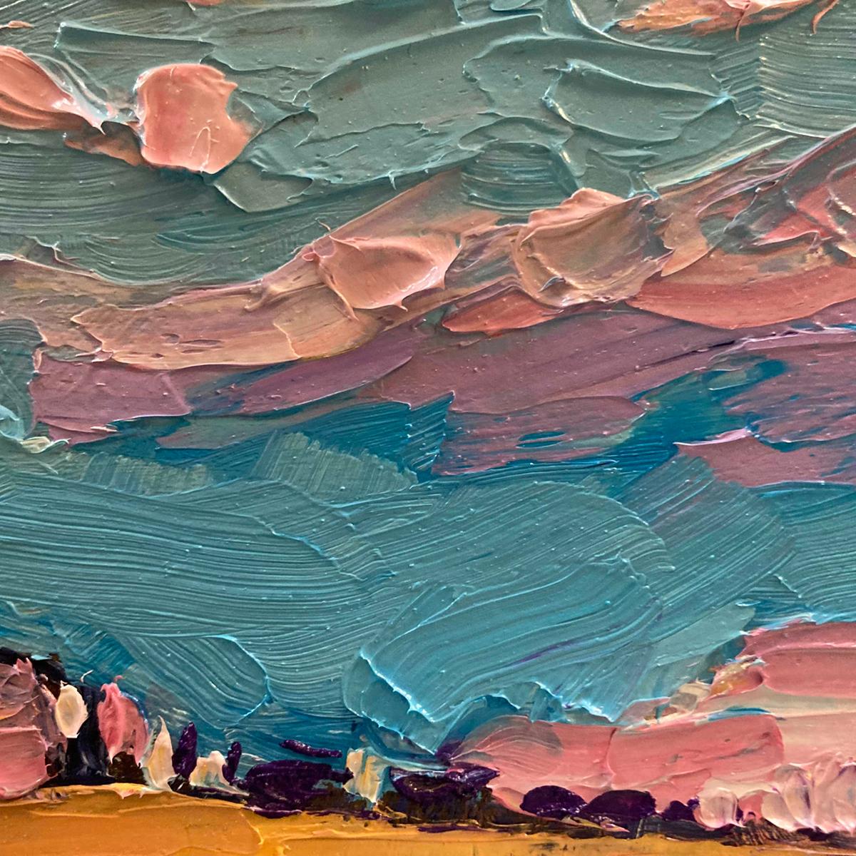 Cielo di Saint Malo, pittura a olio originale con texture, paesaggio francese colorato in vendita 1