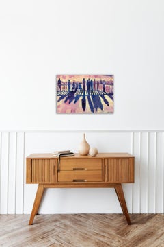 San Martino Viewpoint Naples, Expressionist, Painting On Wood, Landscape