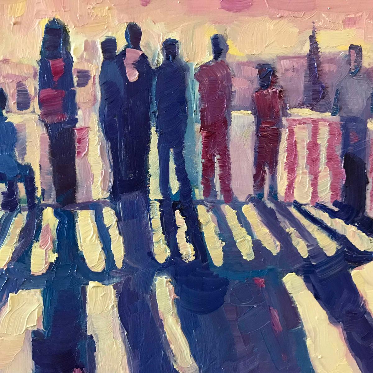 Mirador de San Martino, Nápoles, es una Pintura Original de Eleanor Woolley.

Esta Pintura está inspirada en recuerdos de viajes y bocetos. Representa a unos turistas contemplando la histórica ciudad de Nápoles. El sol se está poniendo, proyectando