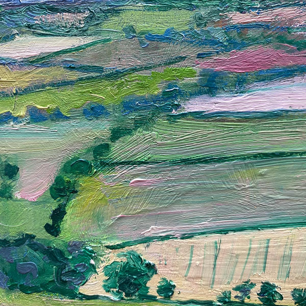 Severn Vale Sunrise - Expressionniste Painting par Eleanor Woolley