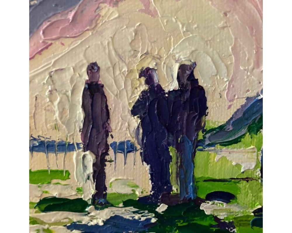 Shadows Round The Bonfire Eleanor Woolley, Figurative Painting, Contemporary Art For Sale 4