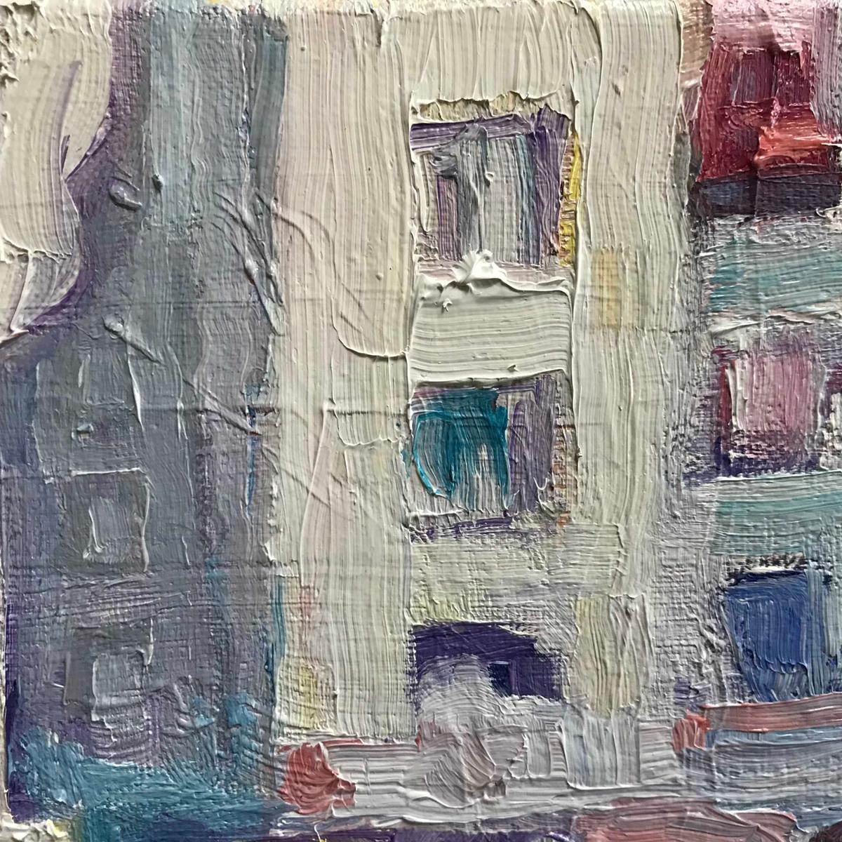 marché espagnol, peinture originale, paysage, personnes, figure, ombre - Contemporain Painting par Eleanor Woolley