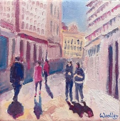 Spanish_town_Shadows, quadro originale, paesaggio, contemporaneo