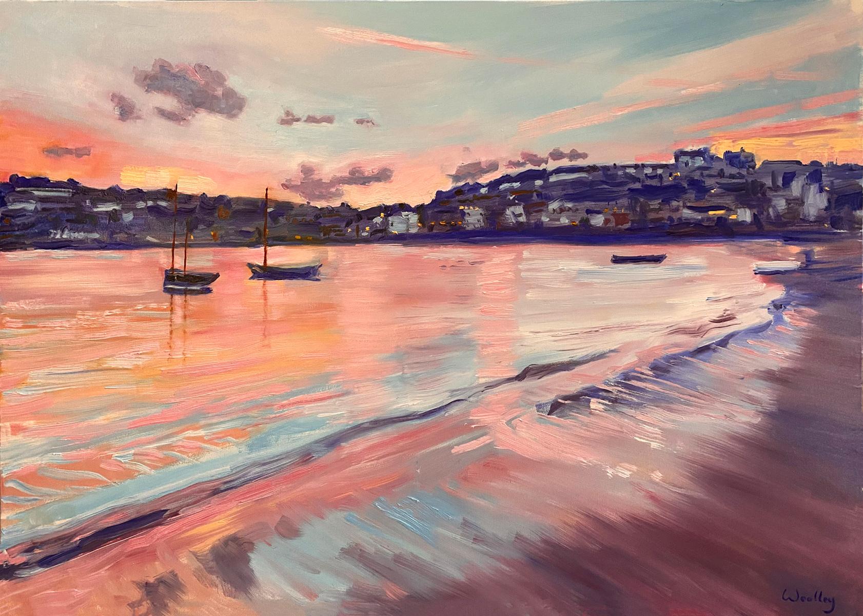 Eleanor Woolley Landscape Painting - St Ives Harbour, Original, Landscape, contemporary