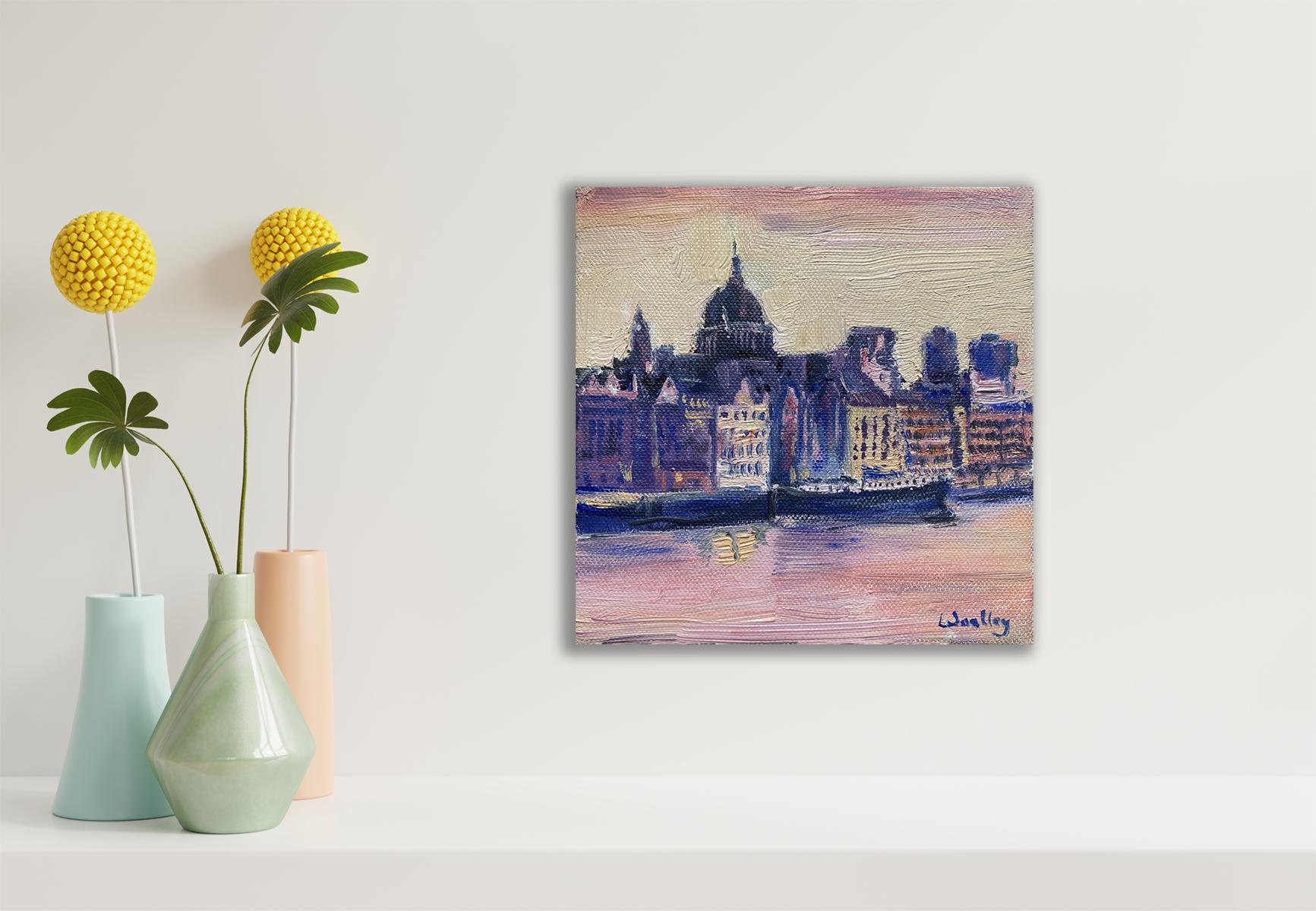 St Pauls, Original, paysage urbain, contemporain, peinture à l'huile, Londres en vente 3