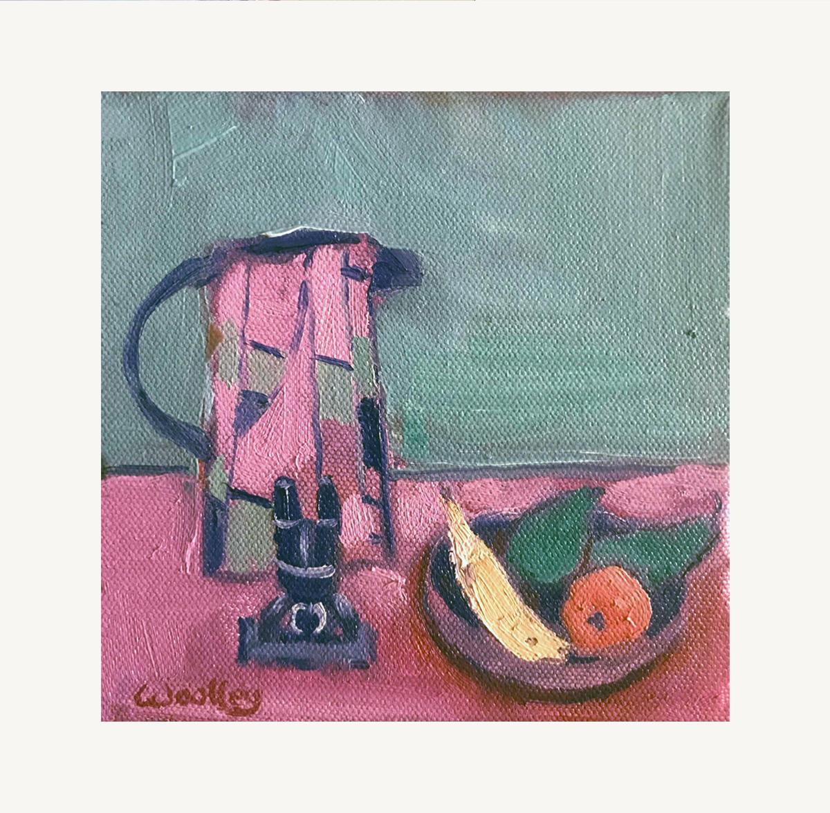 Still Life with Jug, Oil Paint On Canvas, Interior, Still Life  - Expressionist Painting by Eleanor Woolley