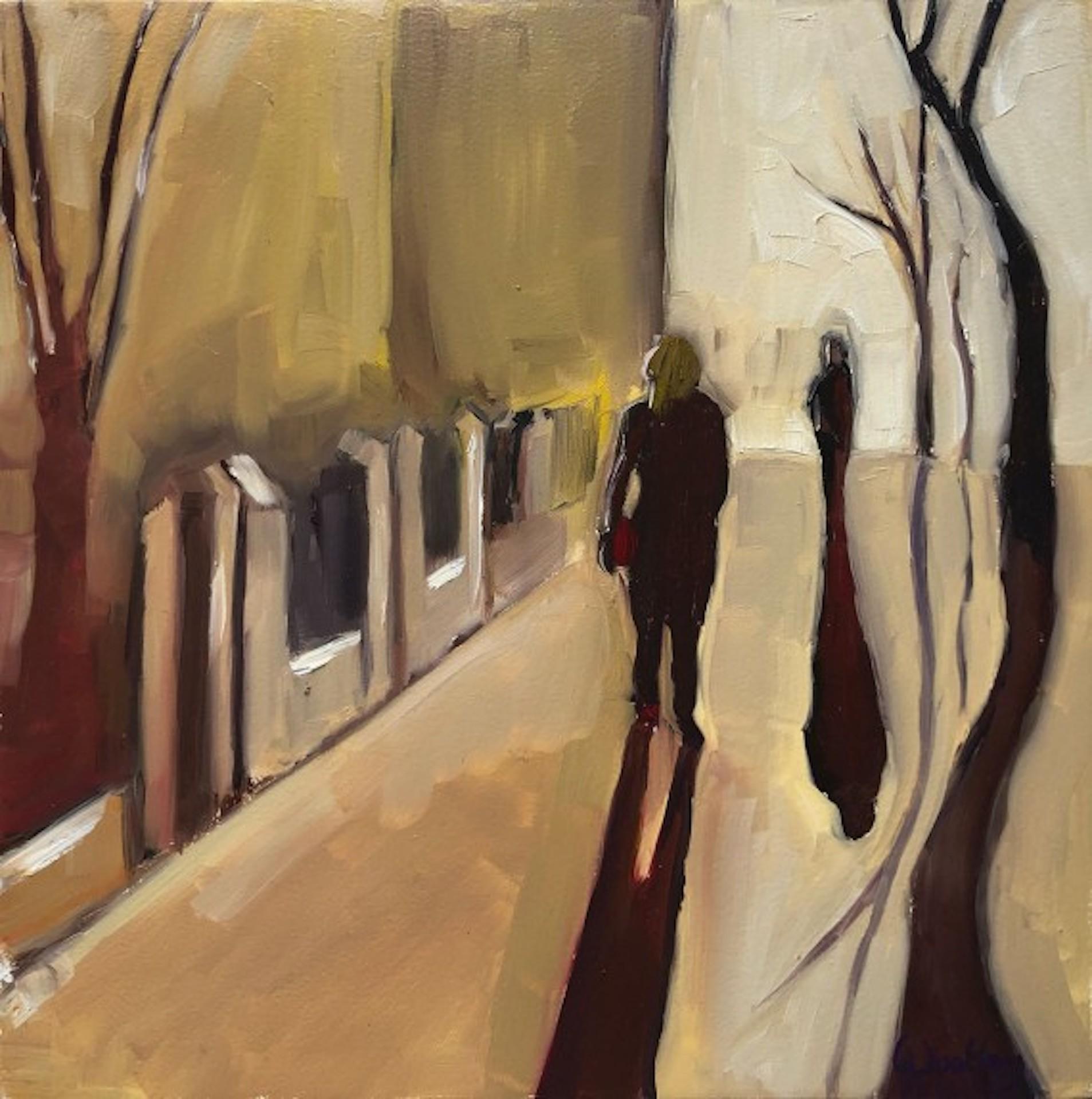 Quadtyque des ombres de rue, Eleanor Woolley, peintures à l'huile originales, Art abordable en vente 17