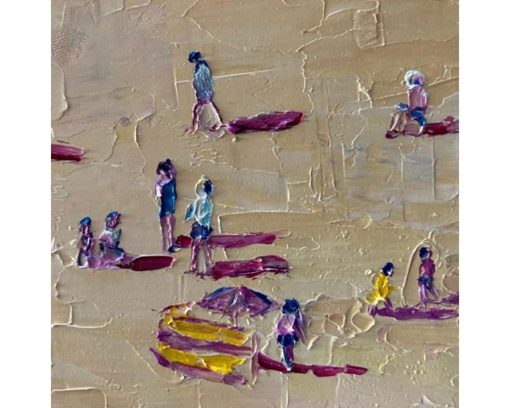 Tenby Shadows, Eleanor Woolley, Figurative Painting, Seaside Art, Beach Painting For Sale 4