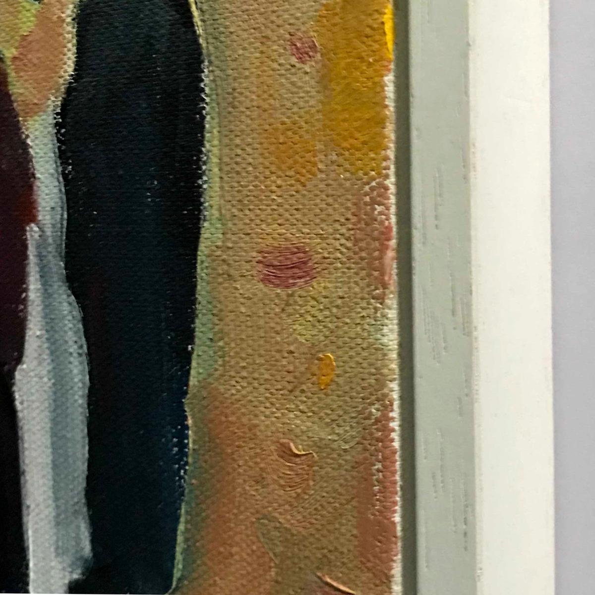 Il cappotto rosso, Quadro originale, Paesaggio, Nature, Persone, Uomini, Donne, Camminare in vendita 4