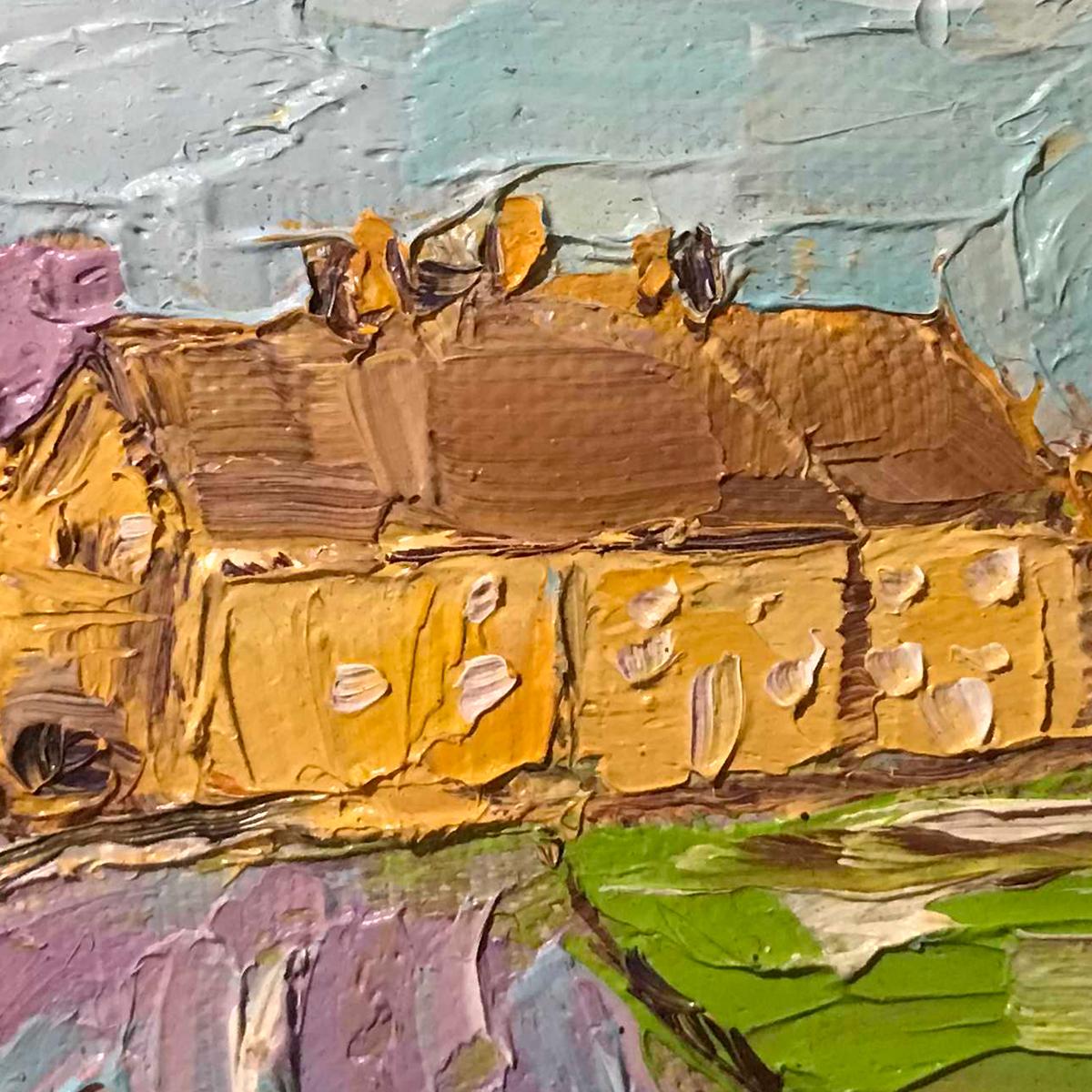 El camino de Hempton, pintura original, paisaje, contemporáneo - Landscape Painting Marrón de Eleanor Woolley