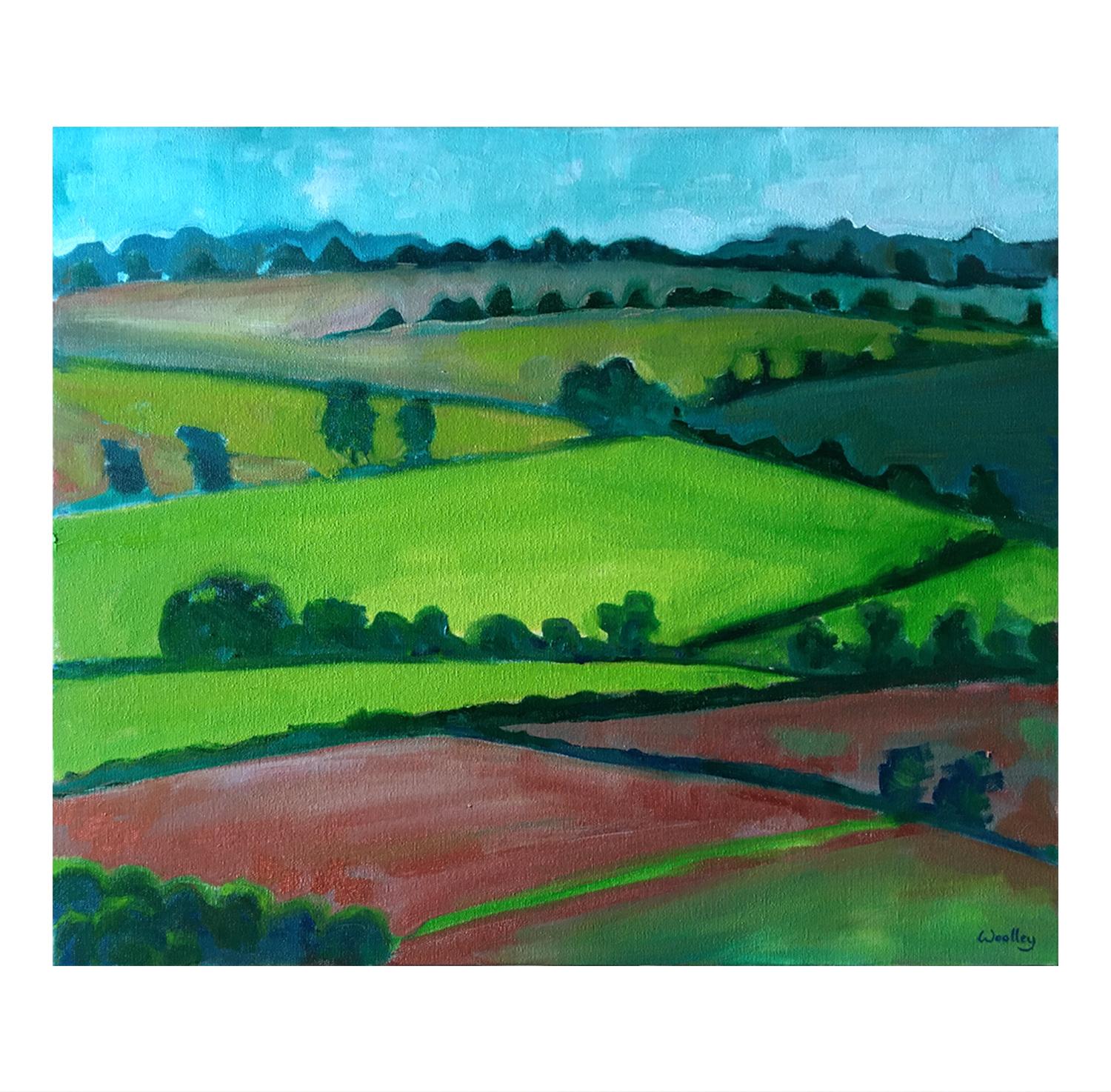 The View from Great Rollright, Cotswolds, Original painting, Landscape, Nature For Sale 2