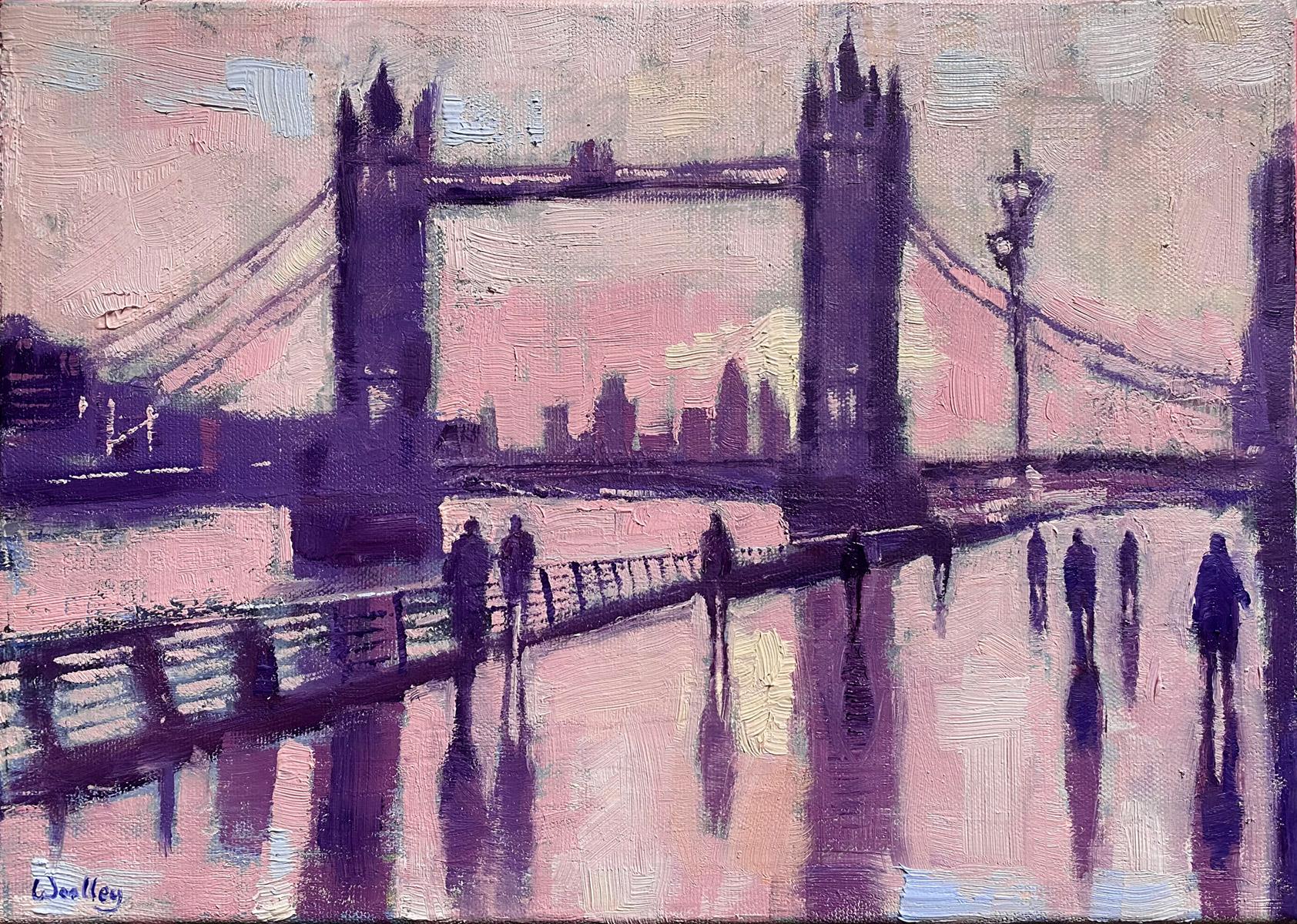 Sombras del Puente de la Torre, Original, Paisaje - Painting de Eleanor Woolley