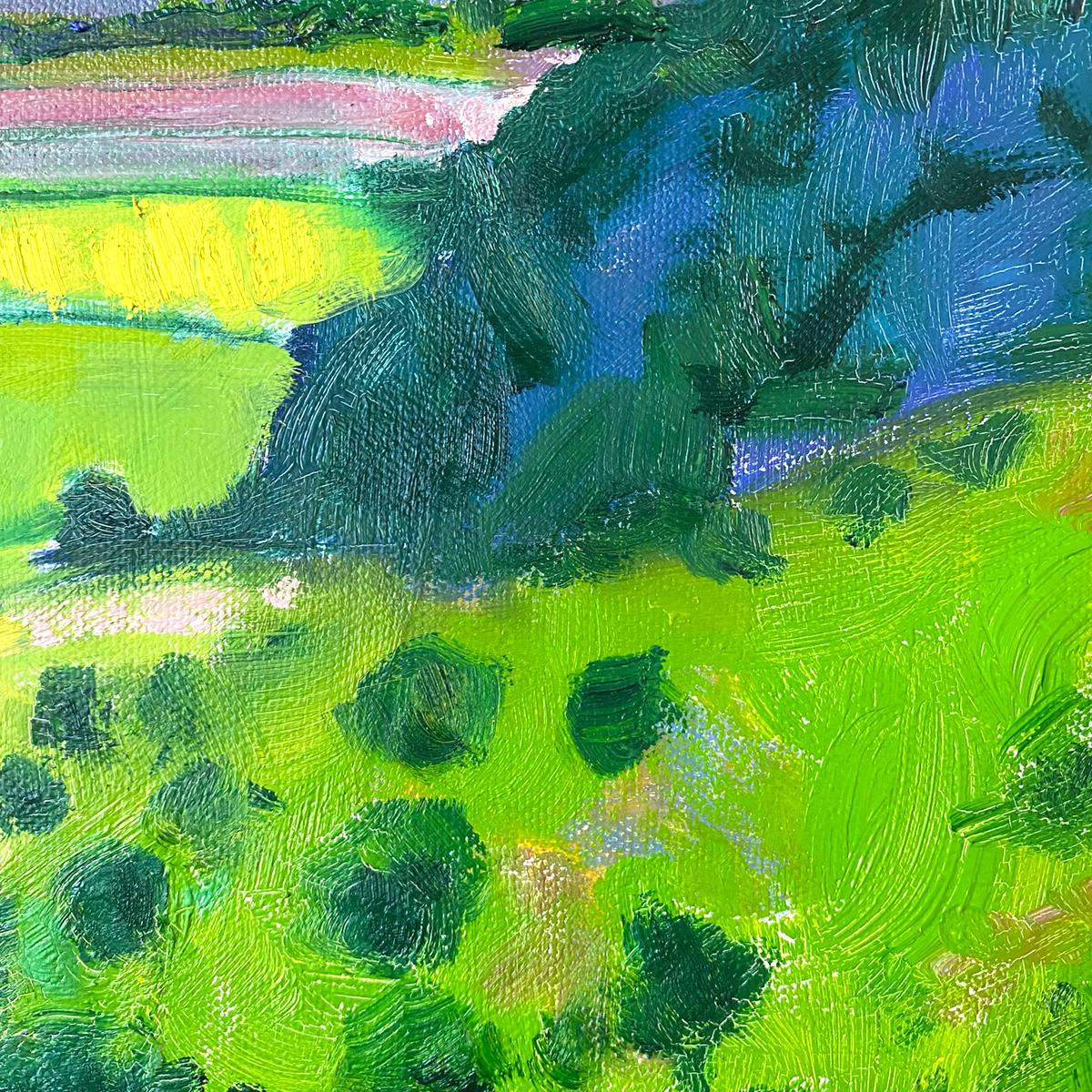 Vista dal bordo della Severn Vale - Painting Espressionista di Eleanor Woolley