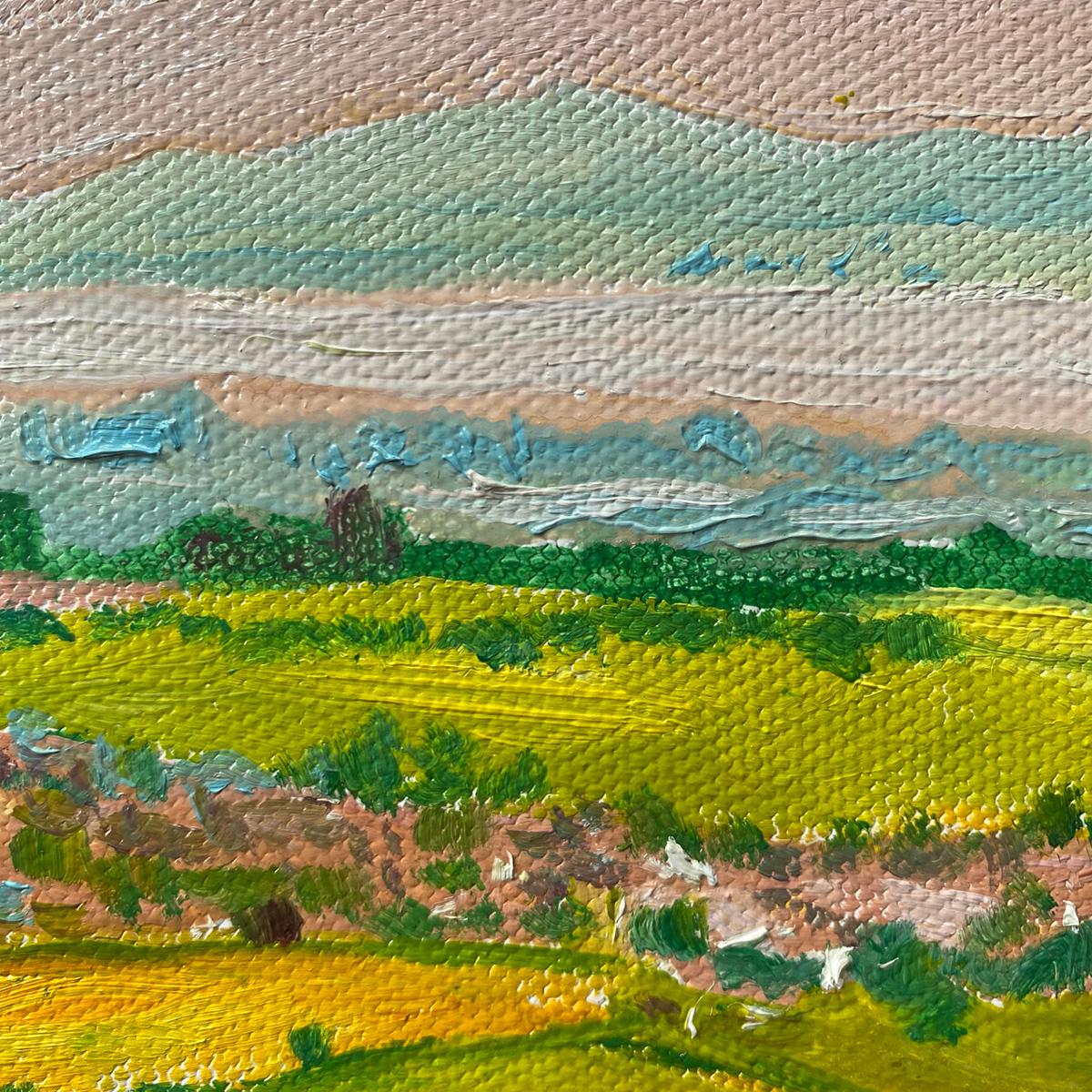 Ansichten von Cider with Rosie 2, Original, Landschaft (Braun), Landscape Painting, von Eleanor Woolley