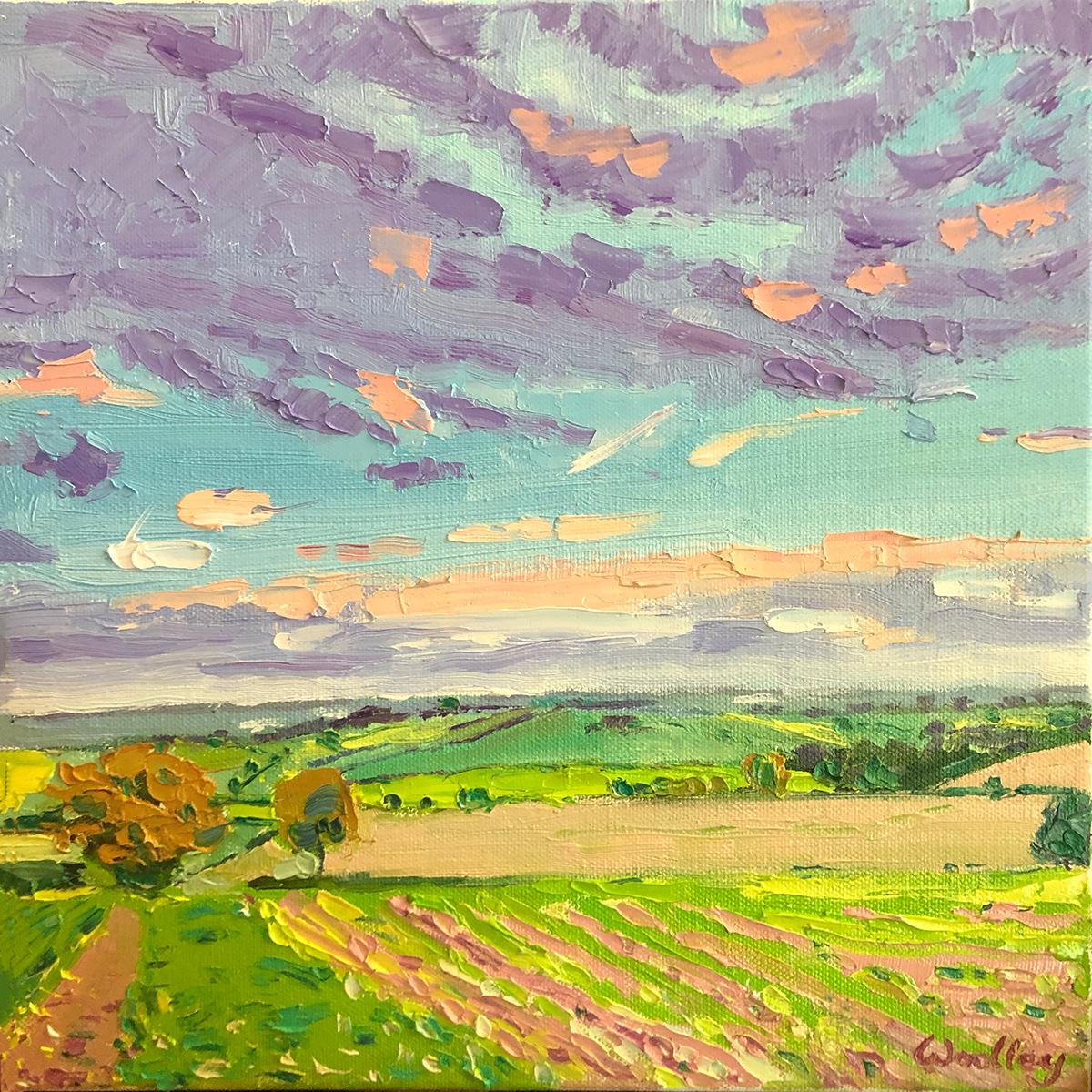 Caminando desde Deddington 2 de Eleanor Woolley, Paisaje, Naturaleza, original en venta 6