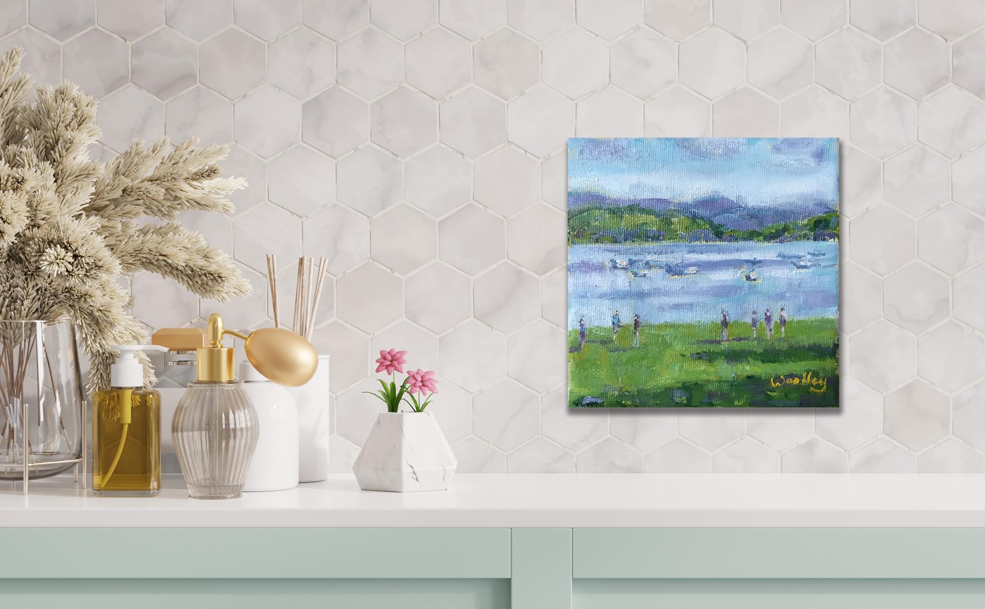 Windermere Banks, pintura original, paisaje, contemporáneo en venta 3