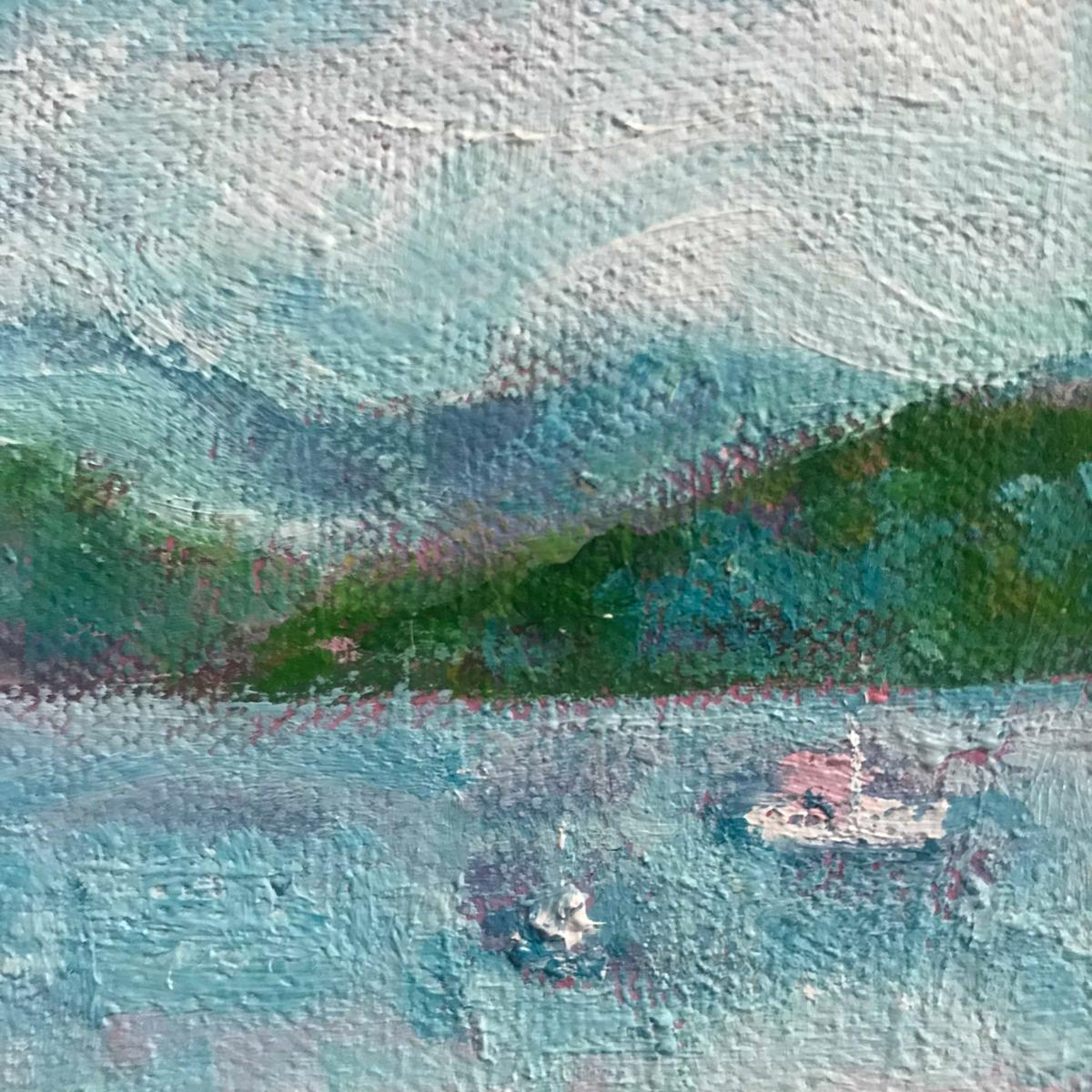 Barcos de Windermere, pintura original, paisaje, contemporáneo en venta 1