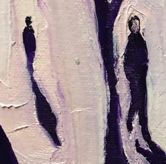 Les ombres d'hiver 31, Eleanor Woolley, peinture originale de nuit, art abordable