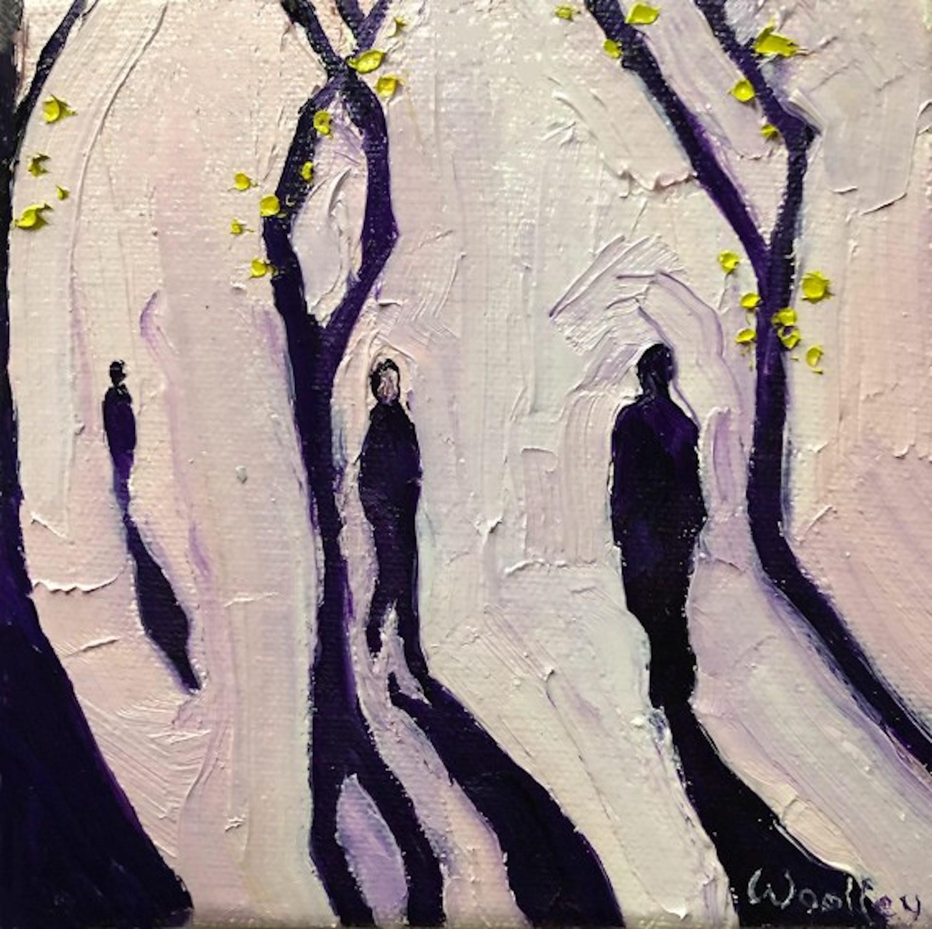 Winter Shadows 31, Eleanor Woolley, Original Night Time Painting, Affordable Art