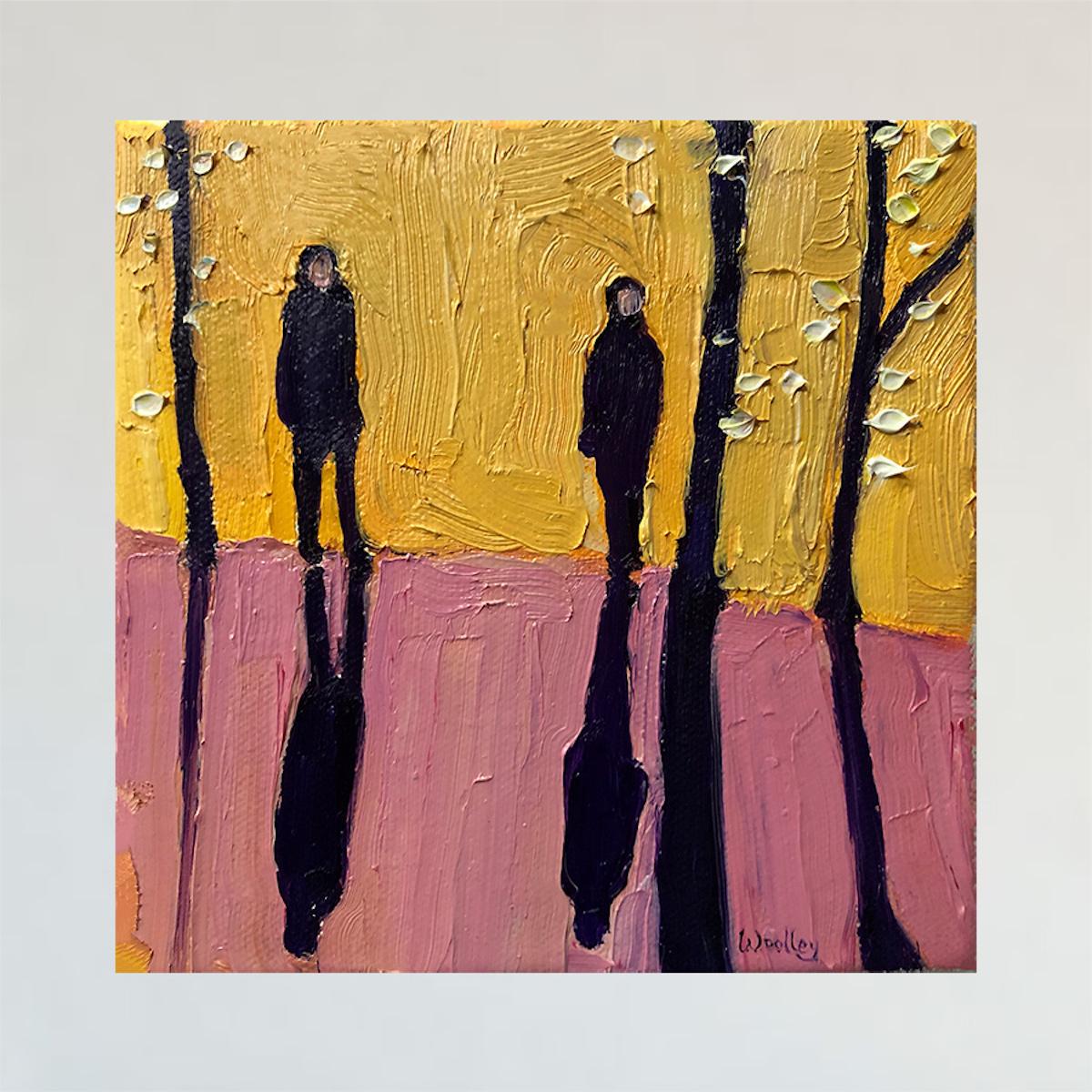 Sombras de invierno 33 - Figurative Painting Marrón de Eleanor Woolley